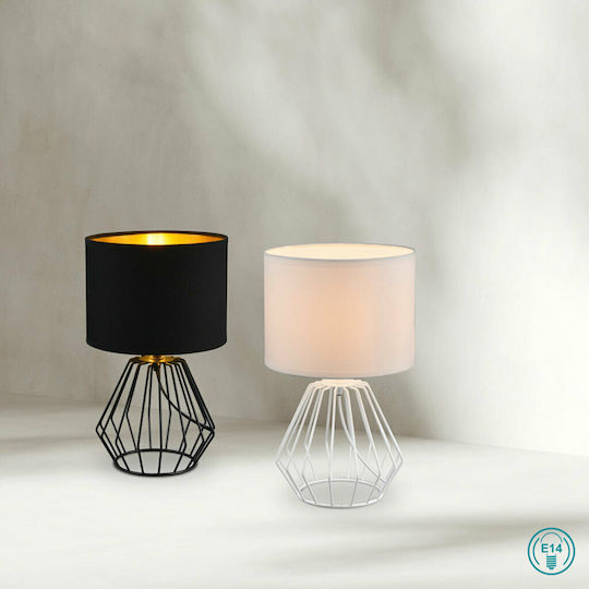 Trio Lighting Chuck Metal Table Lamp for Socket E14 with Black Shade and Base
