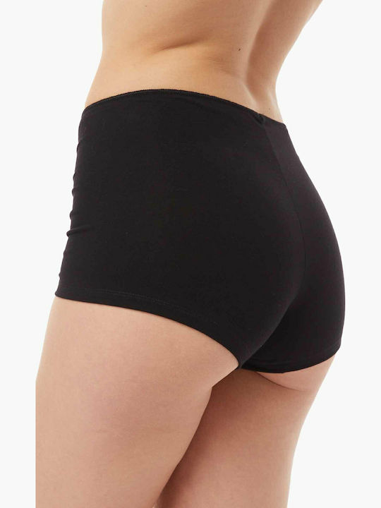 Miss Βαμβακερά Γυναικεία Boxer 2Pack Μαύρα