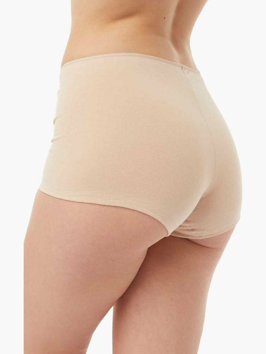 Miss Βαμβακερά Γυναικεία Boxer 2Pack Μπεζ