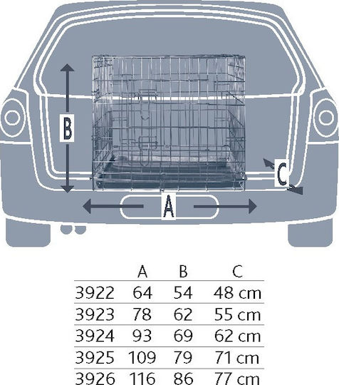 Trixie Wire Dog Cage Small with 2 Doors Silver 64x54x58cm