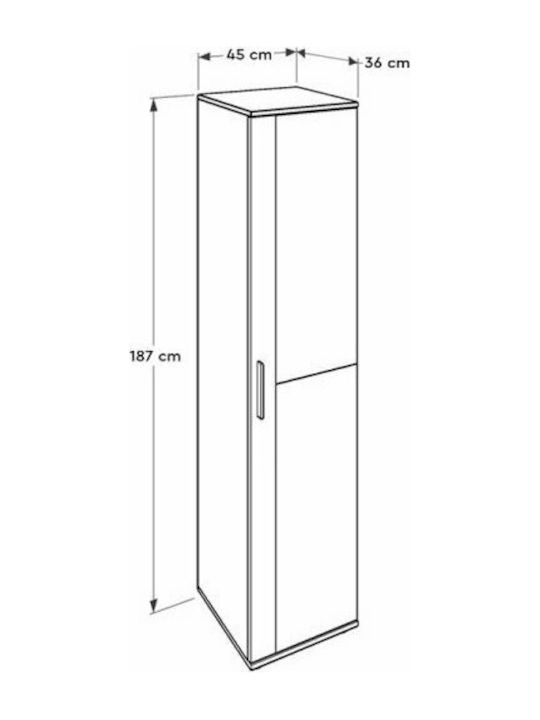Flat Wooden Shoe Organizer with 10 Shelves White 45x36x187cm