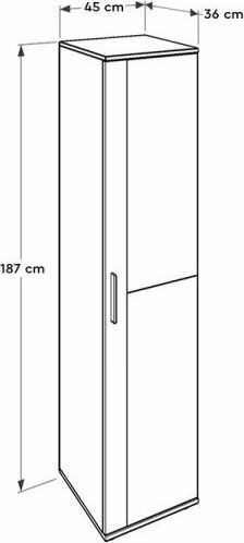 Flat Wooden Shoe Organizer with 10 Shelves White 45x36x187cm