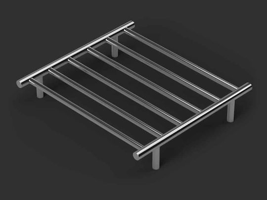 Warmup 6 Bar Ladder - Round Polished Electric Towel Rail 90W 60x65cm Silver