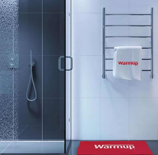 Warmup 6 Bar Ladder - Round Polished Electric Towel Rail 90W 60x65cm Silver