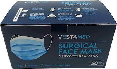 Vestamed Χειρουργική Μάσκα BFE >98% Τύπος II EN14683:2019 Protective Mask Non-Reusable Type II Surgical Blue 1200pcs