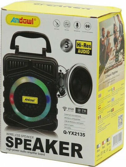 Andowl Q-YX2135 Bluetooth Speaker 3W with Radio and Battery Life up to 9 hours Black