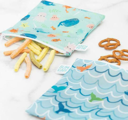 Bumkins Ocean Life School Food Case Light Blue 18 x 18 x 18cm