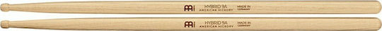 Meinl Hickory Drumsticks Drums Hybrid Tip Drumstick - American 9A with Tip Shape Acorn