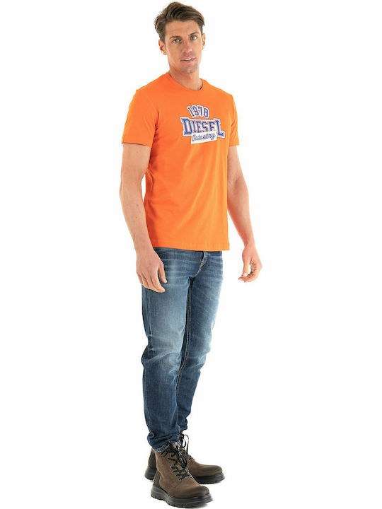 Diesel T-Diegos-K26 Men's Short Sleeve T-shirt Orange