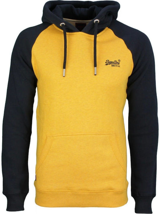 Ovin Vintage Sweatshirt with Hood Yellow