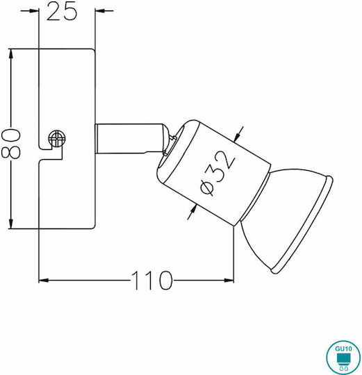 Trio Lighting Paris Μονό Σποτ με Ντουί GU10 σε Λευκό Χρώμα