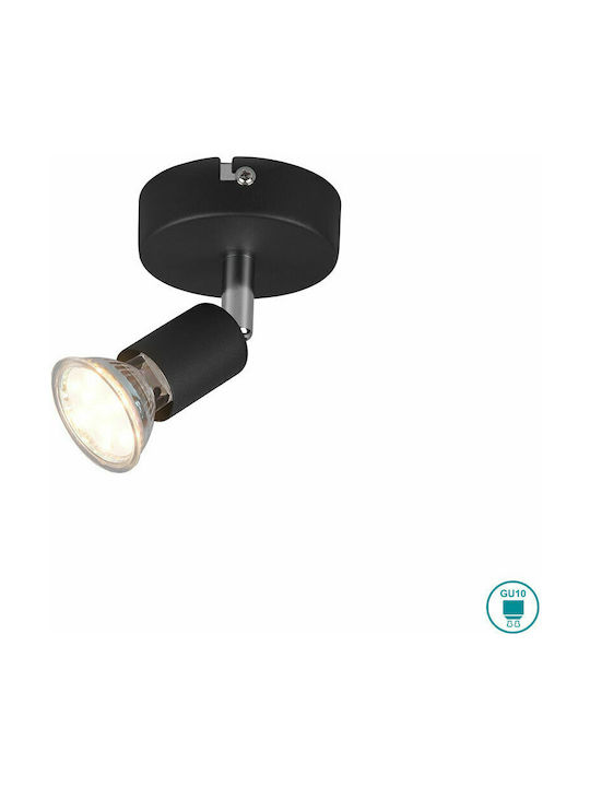 Trio Lighting Paris Single Spot with Socket GU10 in Black Color