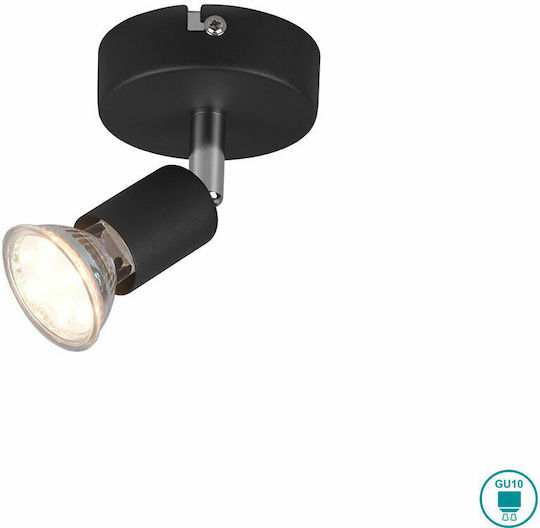 Trio Lighting Paris Einzel Spot mit Fassung GU10 in Schwarz Farbe