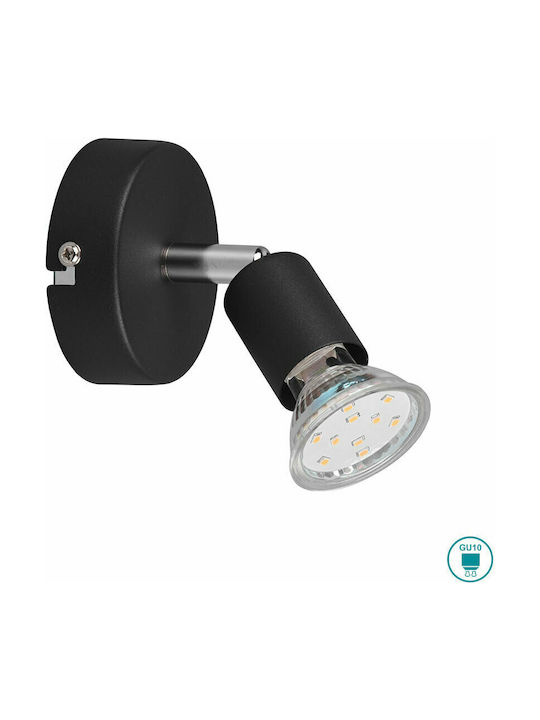 Trio Lighting Paris Single Spot with Socket GU10 in Black Color
