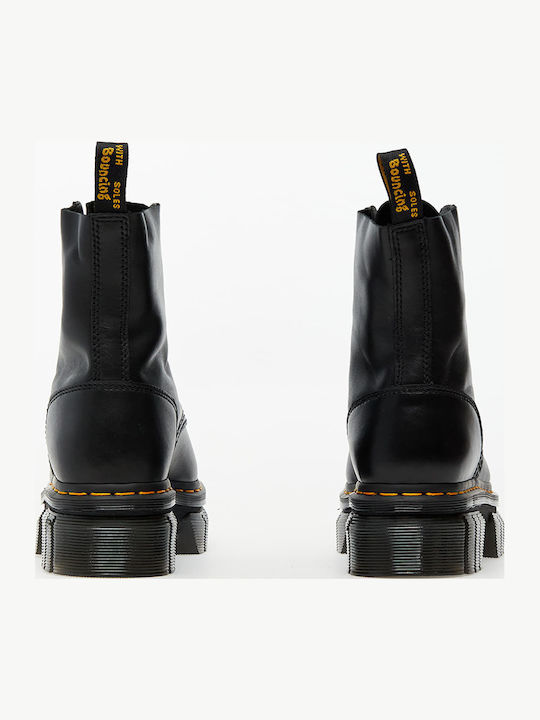 Audrick 8-Eye Leather Women's Ankle Boots with Medium Heel Black