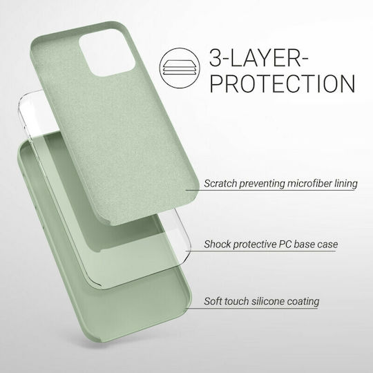 KWmobile Rubber Back Cover Silicone Grey Green (iPhone 12 Pro Max)
