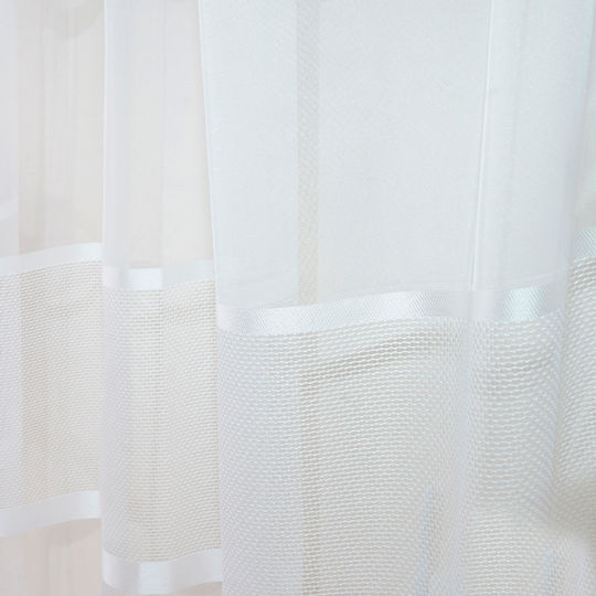 Anna Riska Κουρτίνα με Τρέσα Cuba 2 White 280x270εκ.