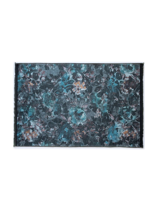 Palamaiki DC008 Rug Rectangular with Fringes Grey / Blue with Tassels