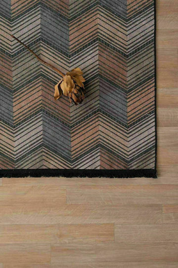 Palamaiki DC009 με Κρόσια 160x230cm Γκρι / Καφέ / Μπεζ με Κρόσσια