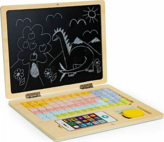 Ecotoys Ξύλινος Υπολογιστής-Πίνακας Πίνακας Μαγνητικός / Μαυροπίνακας Ροζ