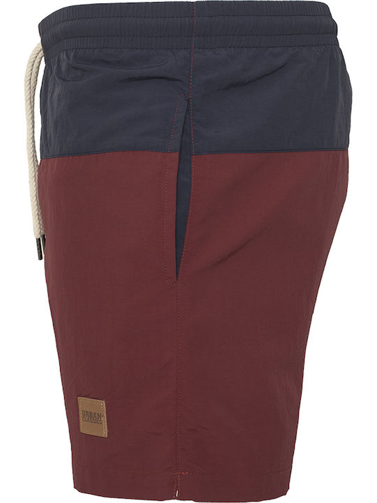 Men's Swimwear Shorts Navy Burgundy Striped