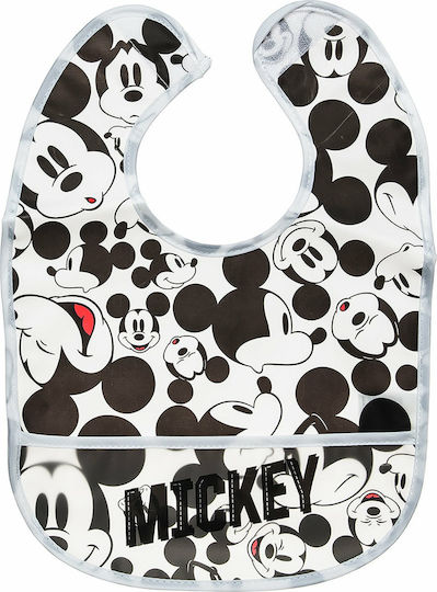 Alouette Disney Mickey Mouse Waterproof Plastic Baby Bib with Hoop & Loop Fastener with Pocket for 6 m+ 3pcs