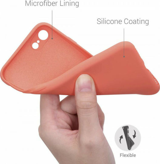 KWmobile Rubberized Umschlag Rückseite Silikon Neon Coral (iPhone SE 2022/2020/8/7)