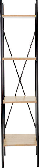 Bibliothek Ramon Natur Schwarz 34x32.5x148cm