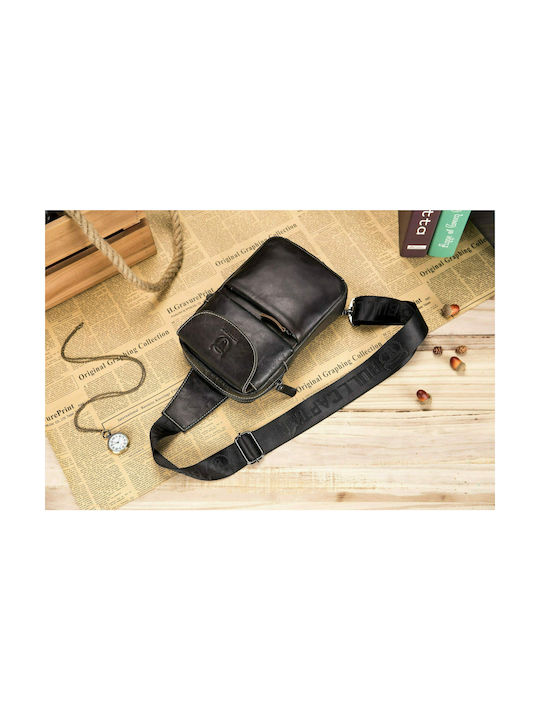Leather Men's Bag Sling Black
