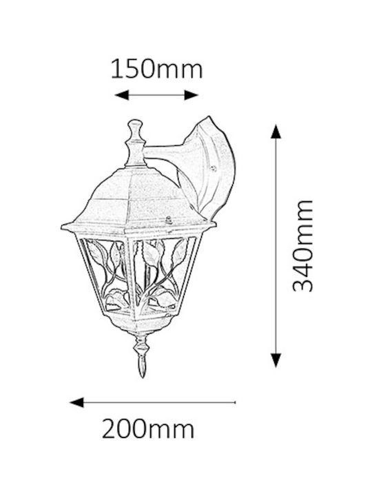 Rabalux Wall-Mounted Outdoor Lantern E27 IP44