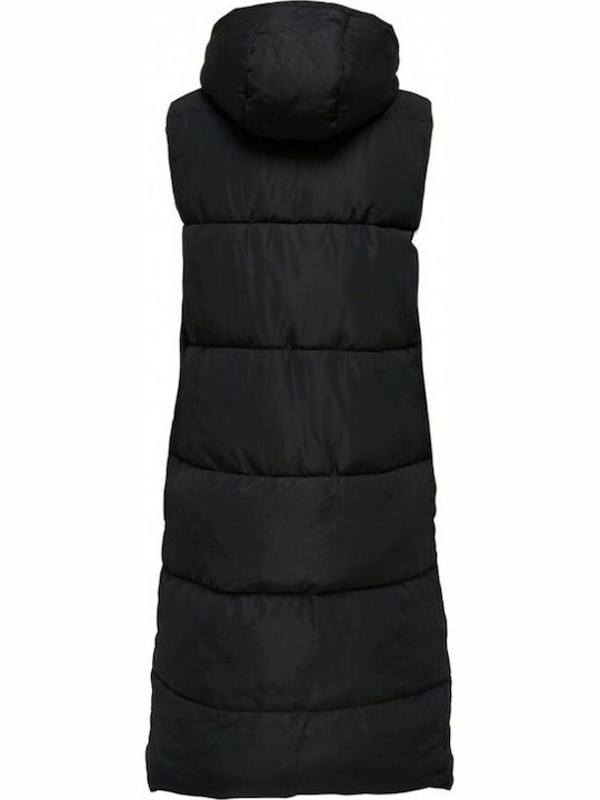 Women's Long Puffer Jacket for Winter Black