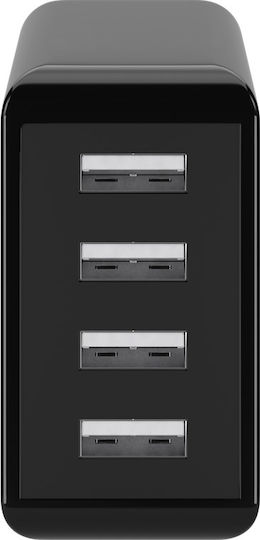 Goobay Φορτιστής Χωρίς Καλώδιο με 4 Θύρες USB-A 30W Μαύρος (44953)