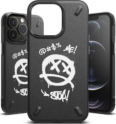 Ringke Onyx Design Silicone Back Cover Durable Graffiti Black (iPhone 13 Pro)