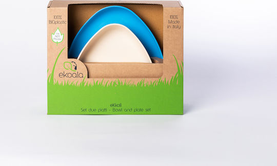 eKoala Farfurie pentru copii Ekkolì din plastic Albastru 2buc