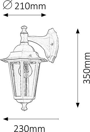 Rabalux Wall-Mounted Outdoor Lantern E27 IP43