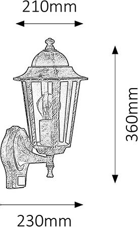 Rabalux Velence Wall-Mounted Outdoor Lantern E27 IP43