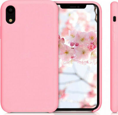 KWmobile Rubber Umschlag Rückseite Silikon Light Pinkαι (iPhone XR) 45910.110