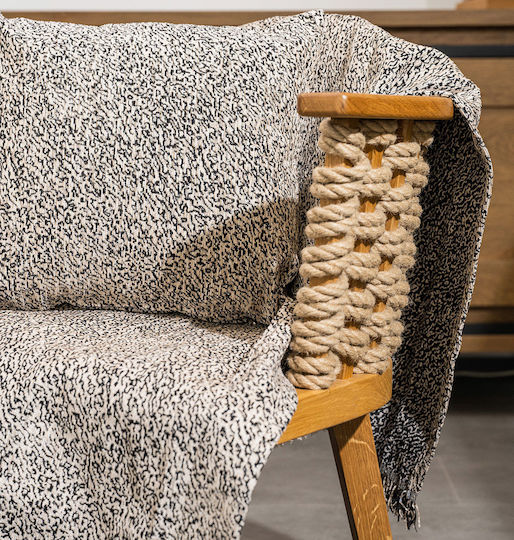 Cokitex Ani Ριχτάρι Πολυθρόνας Chenille 180x180εκ. Beige / Black