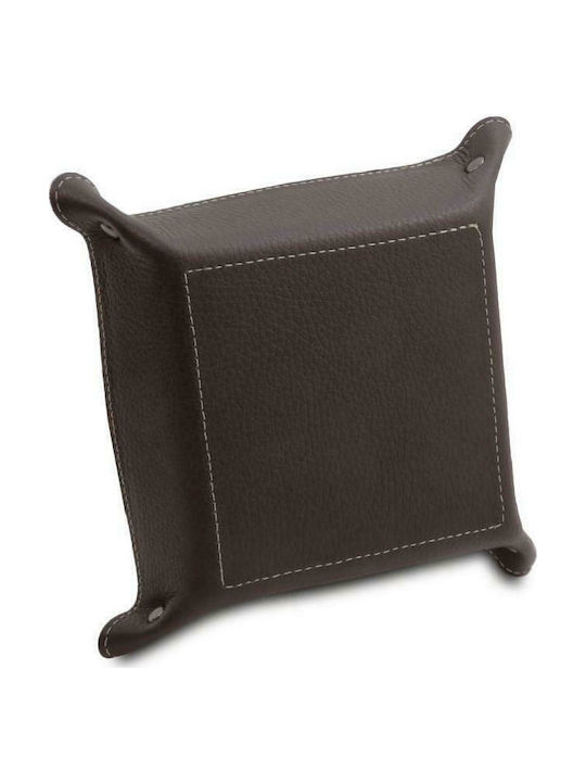Tuscany Leather Σταχτοδοχείο Τσιγάρου Δερμάτινο Καφέ Σκούρο