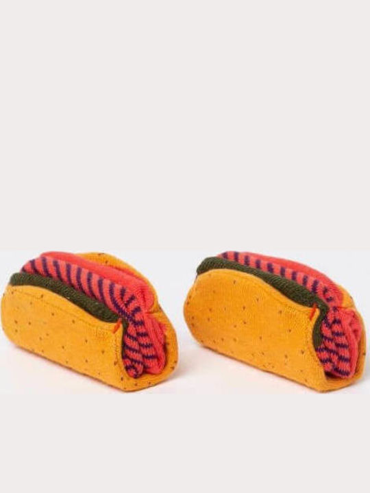 DOIY Taco Unisex Κάλτσες Με Σχέδια Κίτρινες