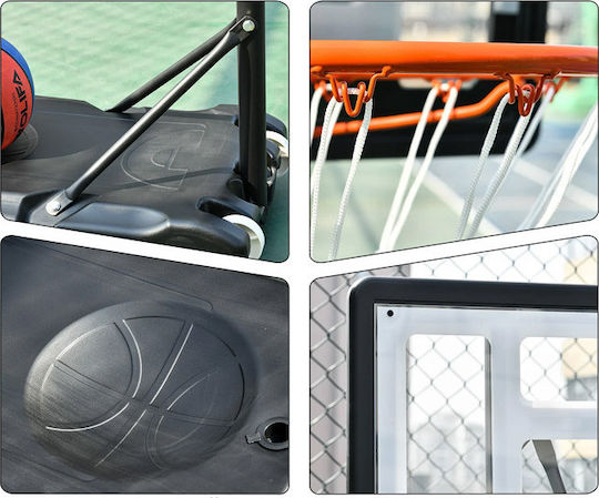 HomCom Kinder-Basketballkorb Im Freien Mit Ständer Kinder Tragbare Basketballkorb