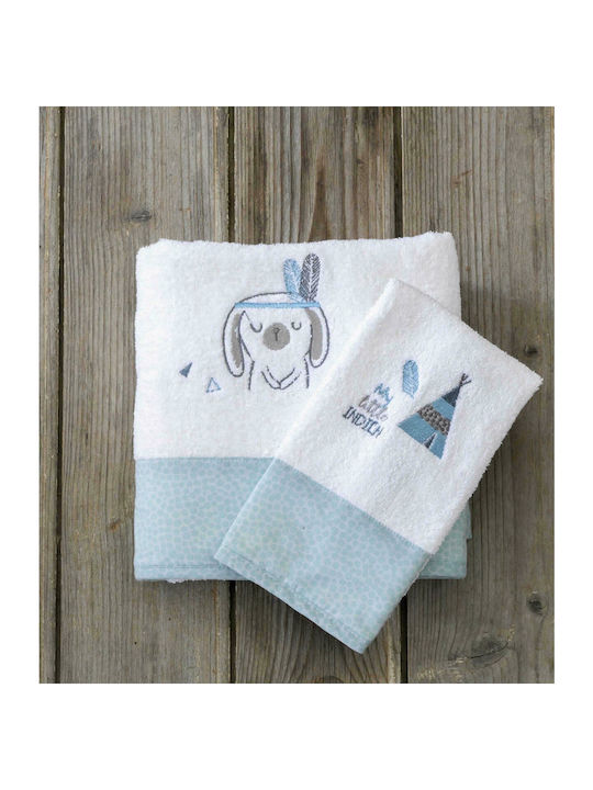 Nima Set de prosoape pentru copii 2pcs Little Indian Turcoaz