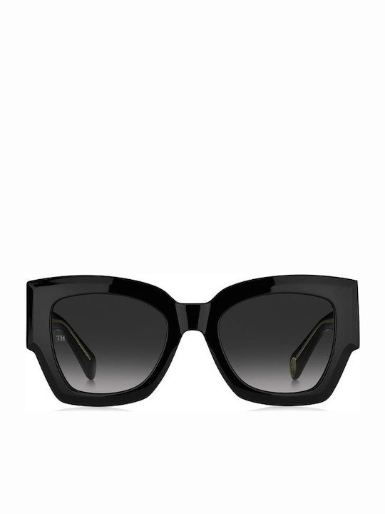 Tommy Hilfiger Women's Sunglasses with Black Plastic Frame and Black Gradient Lens