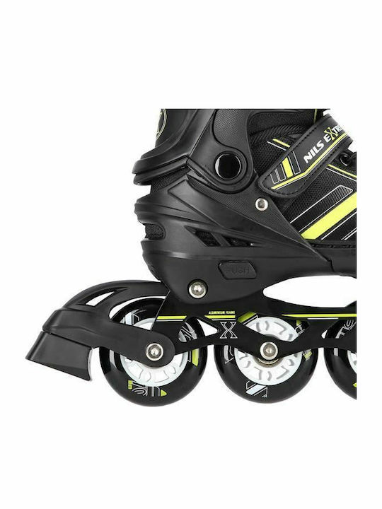 Nils 2 1 In-line & Hockey Inline Αυξομειούμενα Rollers Μαύρα Παιδικά
