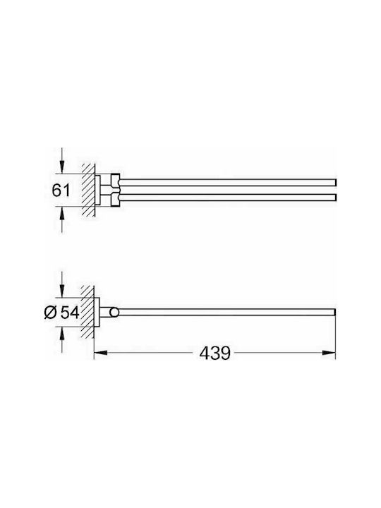 Grohe Essentials Ράγα Μπάνιου Διπλή Επιτοίχια με Βίδες ​45x45cm Ασημί