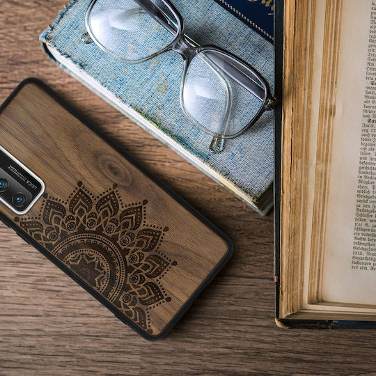 KWmobile Rising Sun Umschlag Rückseite Hölzern Dark Brown (Huawei P40)