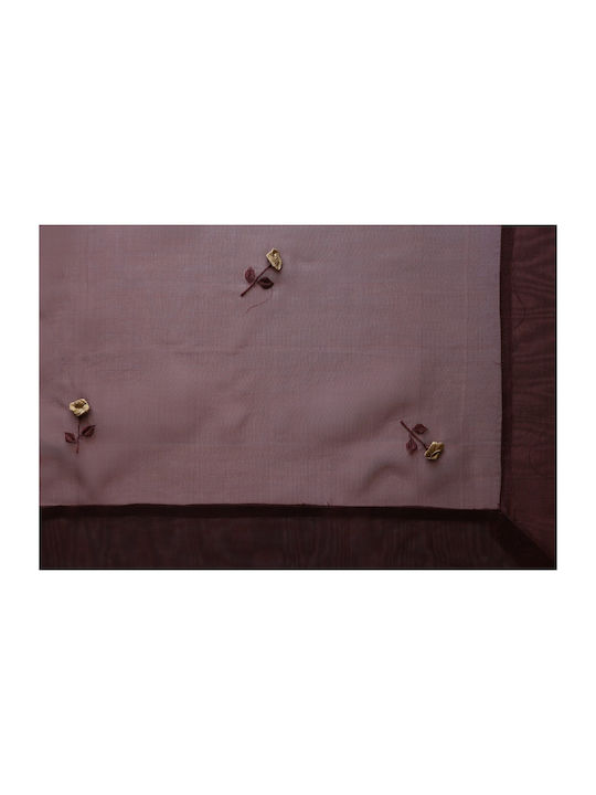 Mc Decor Checkered with Embroidery Set 5pcs 198 Brown 120x120cm