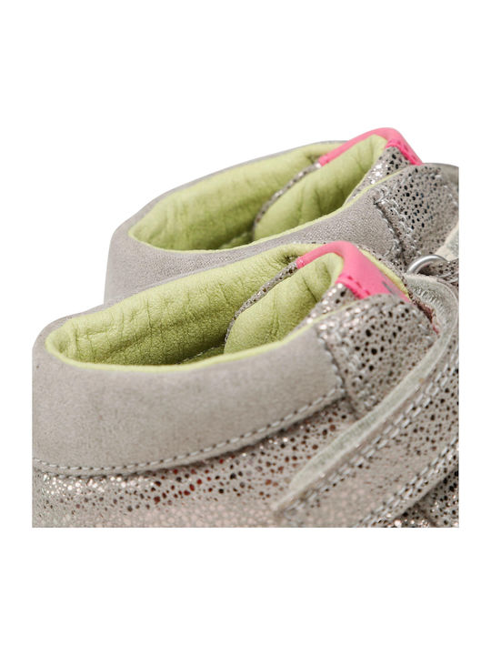 Kinder Sneakers Hoch mit Klettverschluss Silber