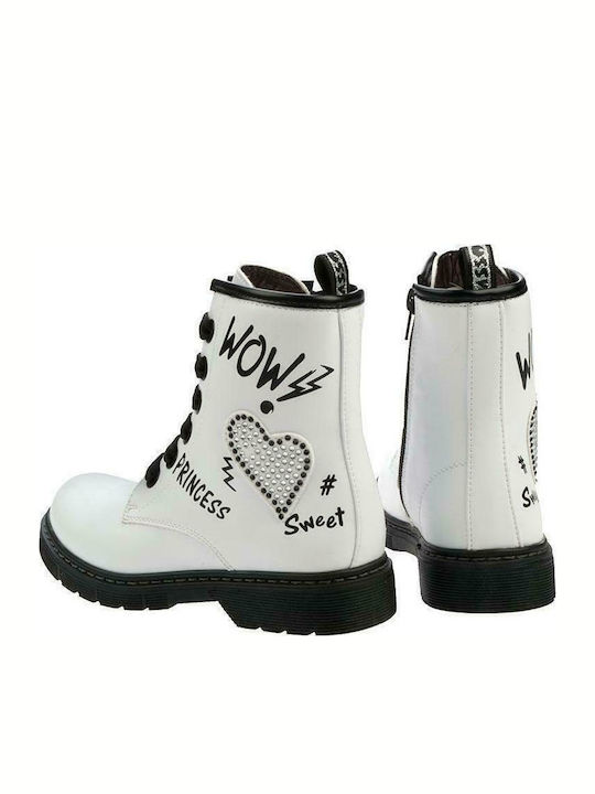 Kids Boots with Zipper White