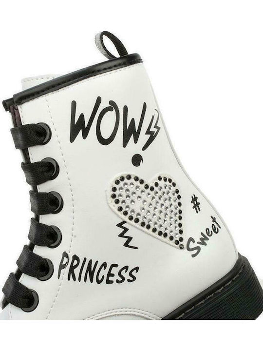 Kids Boots with Zipper White